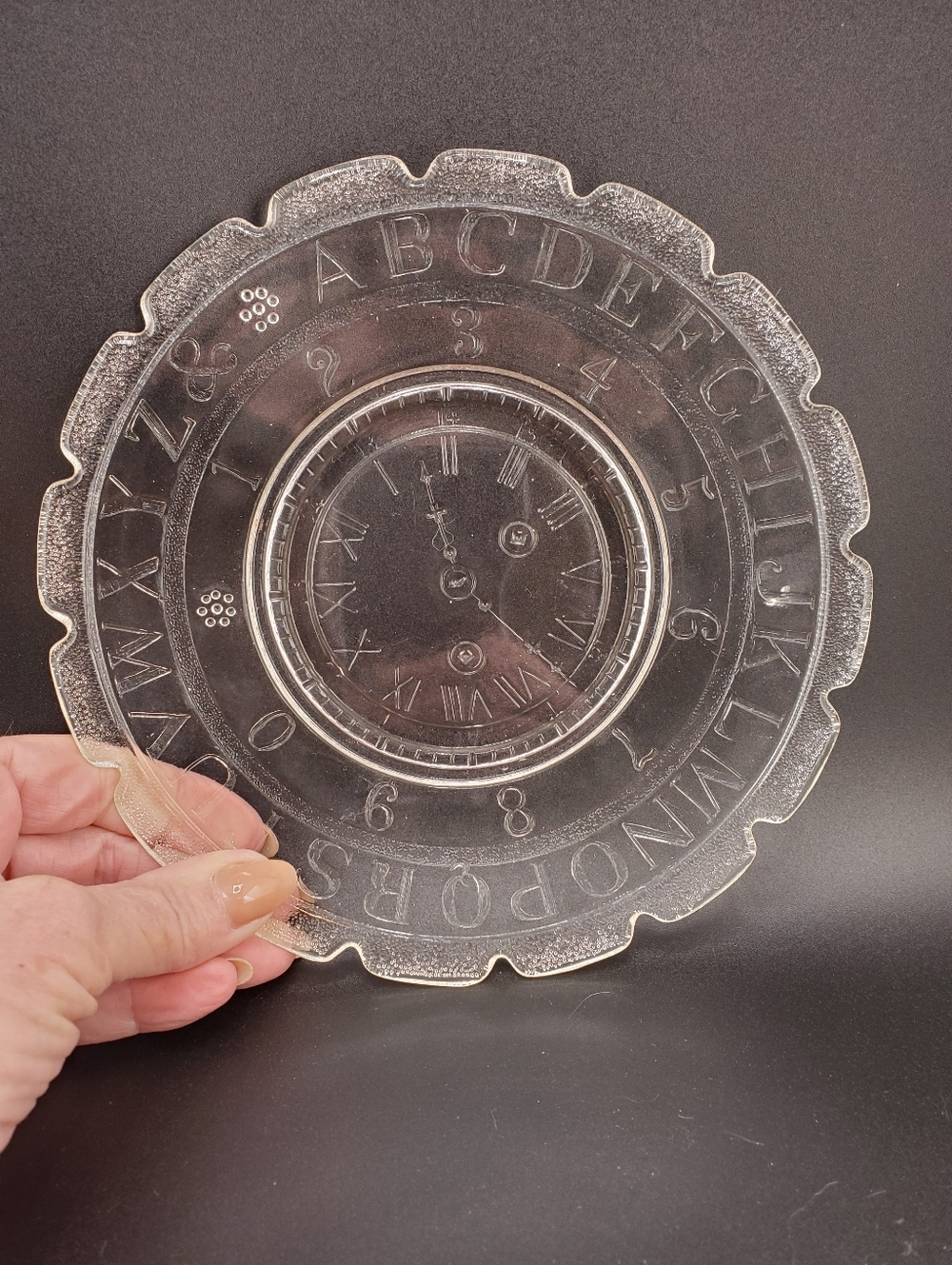 Flint Glass ABC Clock Plate